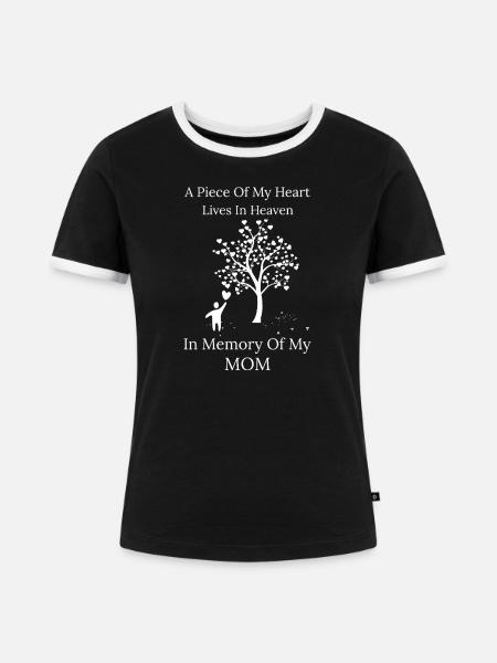 Zum Gedenken an Mama - Frauen Kontrast-T-Shirt - Schwarz/Weiß