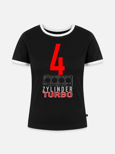 4 Zylinder Turbo - Frauen Kontrast-T-Shirt - Schwarz/Weiß