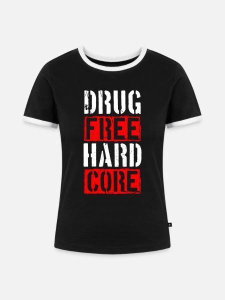 Sucht Gesundheit Zigarette - Frauen Kontrast-T-Shirt - Schwarz/Weiß