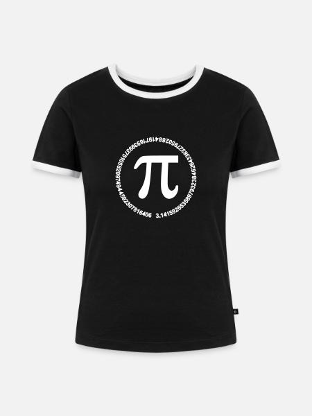 Pi - Frauen Kontrast-T-Shirt - Schwarz/Weiß