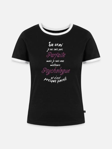 Ich bin der beste Psychologe - Frauen Kontrast-T-Shirt - Schwarz/Weiß