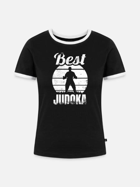 Judoka - Frauen Kontrast-T-Shirt - Schwarz/Weiß