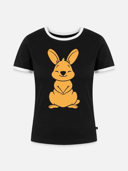 Wallaby - Frauen Kontrast-T-Shirt - Schwarz/Weiß