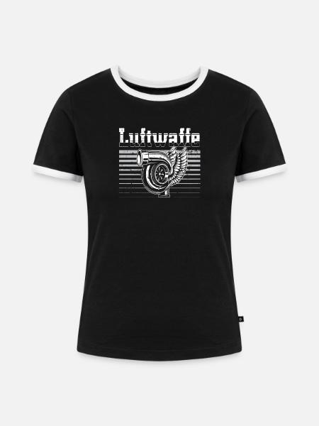 Luftwaffe - Frauen Kontrast-T-Shirt - Schwarz/Weiß