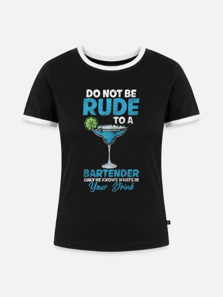 Barkeeper Disko Whiskey Barmann - Frauen Kontrast-T-Shirt - Schwarz/Weiß