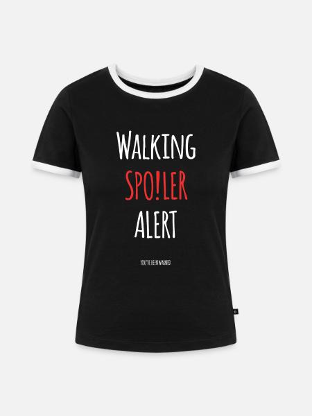 Walking Spoiler Alert - Frauen Kontrast-T-Shirt - Schwarz/Weiß