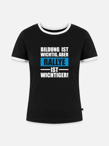 Rallye Sportart - Frauen Kontrast-T-Shirt - Schwarz/Weiß