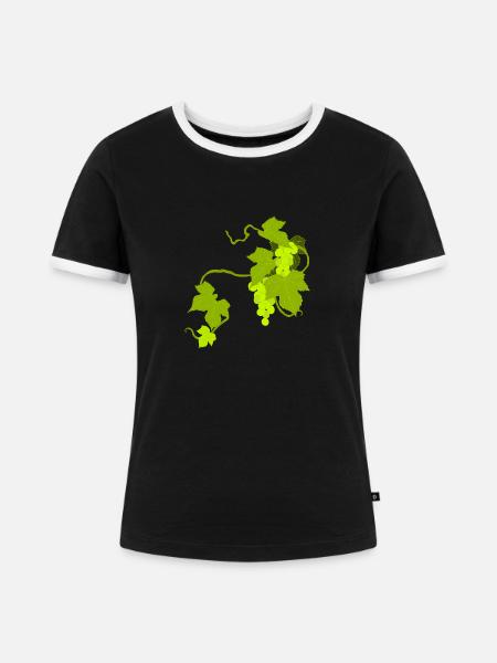 Weinreben - Frauen Kontrast-T-Shirt - Schwarz/Weiß