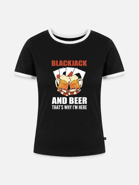 Blackjack Black Jack Bier - Frauen Kontrast-T-Shirt - Schwarz/Weiß
