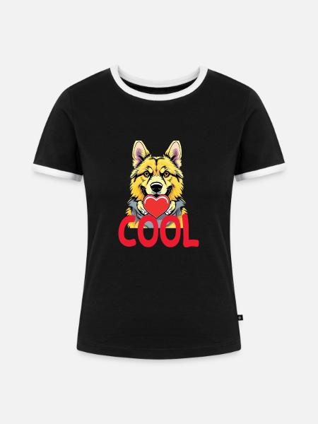 Ein cooler Hund - Frauen Kontrast-T-Shirt - Schwarz/Weiß