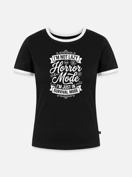 Horror-Modus: Überlebensmodus - Frauen Kontrast-T-Shirt - Schwarz/Weiß