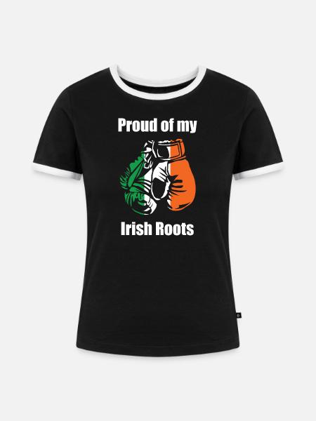 Stolz auf meine irischen Wurzeln - Frauen Kontrast-T-Shirt - Schwarz/Weiß