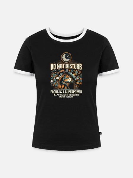 Focus Power - Frauen Kontrast-T-Shirt - Schwarz/Weiß