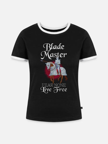 Mittelalter Ritterkreuz - Frauen Kontrast-T-Shirt - Schwarz/Weiß