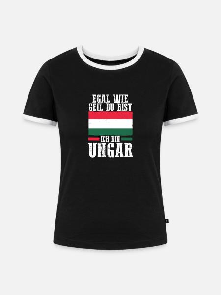 Ungar Ungarisch Ungarn - Frauen Kontrast-T-Shirt - Schwarz/Weiß