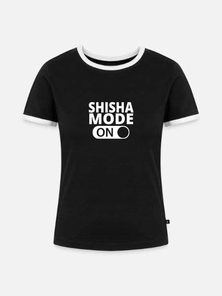 MODE ON SHISHA - Frauen Kontrast-T-Shirt - Schwarz/Weiß