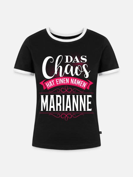 MARIANNE - Chaos - Frauen Kontrast-T-Shirt - Schwarz/Weiß