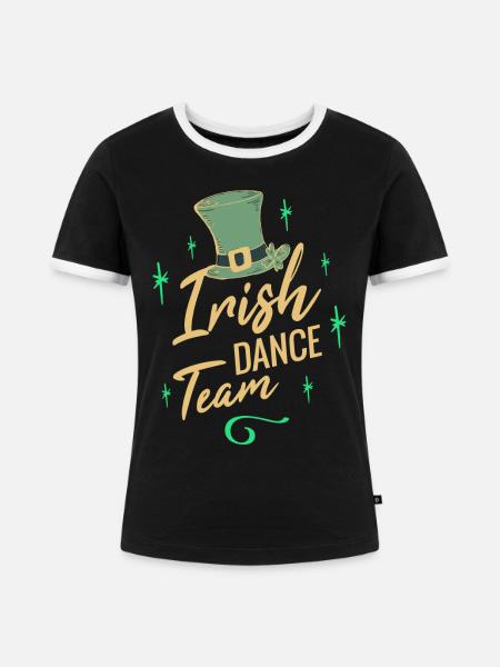 Irish Dance Team - Frauen Kontrast-T-Shirt - Schwarz/Weiß