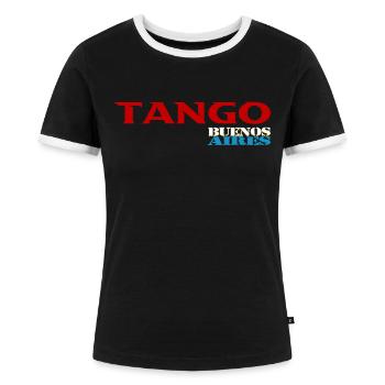 Tango - Frauen Kontrast-T-Shirt - Schwarz/Weiß - Vorne - Selfina (174cm)