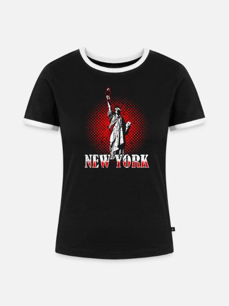 New York - Frauen Kontrast-T-Shirt - Schwarz/Weiß