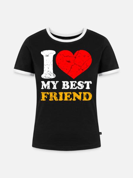 Beste Freunde - Frauen Kontrast-T-Shirt - Schwarz/Weiß