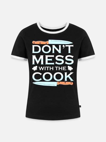 Koch Köchin Kochen - Frauen Kontrast-T-Shirt - Schwarz/Weiß