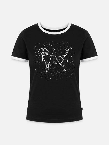 Hund Chinesisches Sternzeichen - Frauen Kontrast-T-Shirt - Schwarz/Weiß