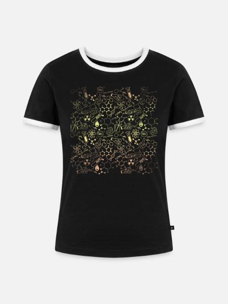 Physik Mathematik Formeln - Frauen Kontrast-T-Shirt - Schwarz/Weiß