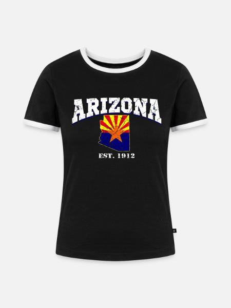 Arizona USA - Frauen Kontrast-T-Shirt - Schwarz/Weiß