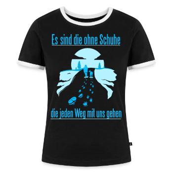 Hund Spazieren gehen Schöner Spruch Hundetrainer - Frauen Kontrast-T-Shirt - Schwarz/Weiß - Vorne - Selfina (174cm)