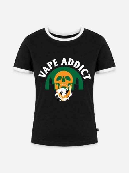 E-Zigarette E-Shisha Dampf Liquid - Frauen Kontrast-T-Shirt - Schwarz/Weiß