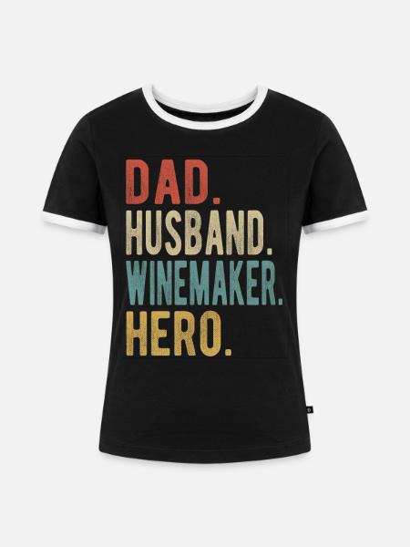 Winzer Papa Ehemann Held - Frauen Kontrast-T-Shirt - Schwarz/Weiß