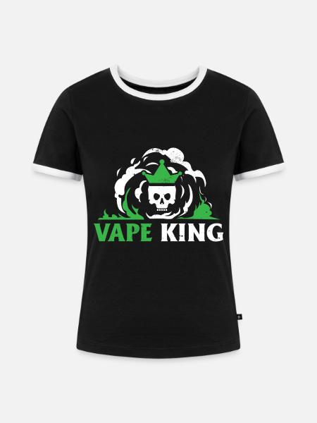 Elektro Zigarette E-Zigarette E-Shisha Vape - Frauen Kontrast-T-Shirt - Schwarz/Weiß