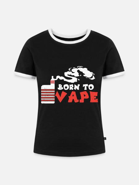 E-Zigarette E-Shisha Dampf Liquid - Frauen Kontrast-T-Shirt - Schwarz/Weiß