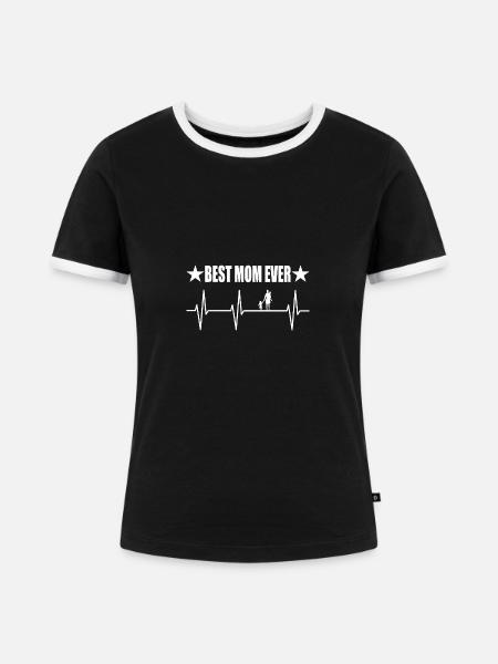 Mama - Frauen Kontrast-T-Shirt - Schwarz/Weiß