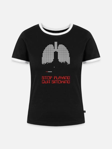 Spielen beenden - Frauen Kontrast-T-Shirt - Schwarz/Weiß