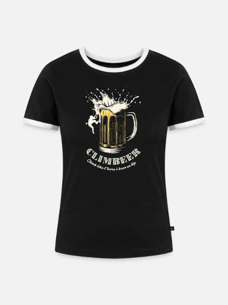 ClimbBeer Splash Becher - Frauen Kontrast-T-Shirt - Schwarz/Weiß