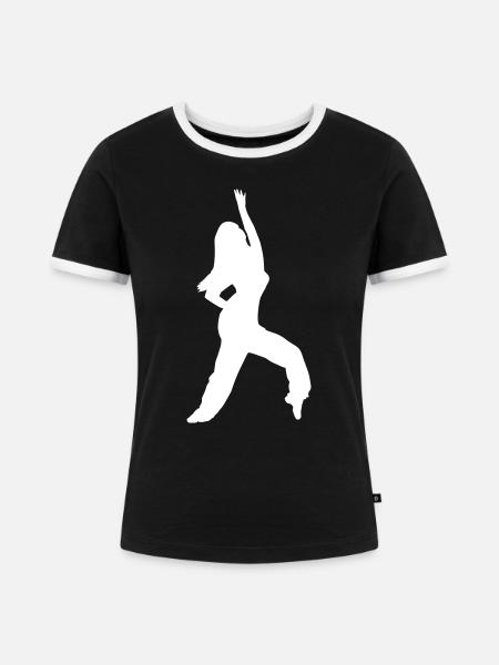 hip hop dancer - Frauen Kontrast-T-Shirt - Schwarz/Weiß