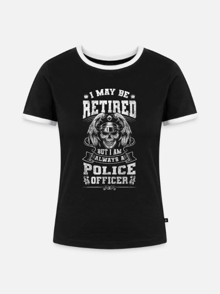 Polizei Uniform Jagd - Frauen Kontrast-T-Shirt - Schwarz/Weiß