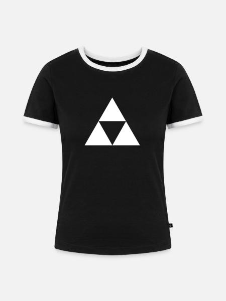 Dreiecke - Frauen Kontrast-T-Shirt - Schwarz/Weiß