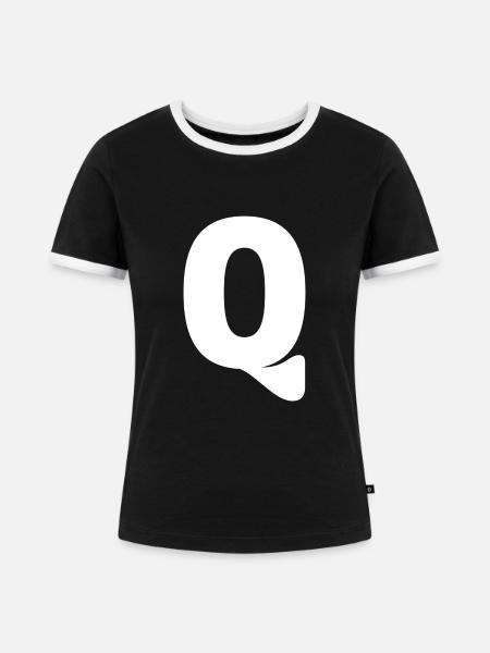 Q - Frauen Kontrast-T-Shirt - Schwarz/Weiß