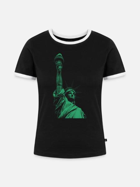 Freiheitsstatue - Frauen Kontrast-T-Shirt - Schwarz/Weiß