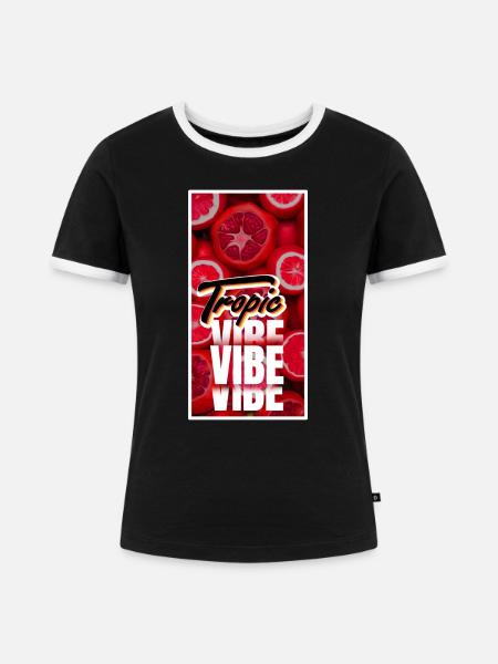 Tropic Vibe - Frauen Kontrast-T-Shirt - Schwarz/Weiß