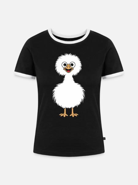 Strauß - Frauen Kontrast-T-Shirt - Schwarz/Weiß