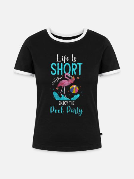 Pool Tauchen Erholung Wasser - Frauen Kontrast-T-Shirt - Schwarz/Weiß