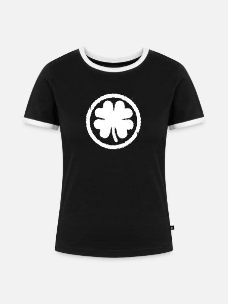 Shamrock - Frauen Kontrast-T-Shirt - Schwarz/Weiß