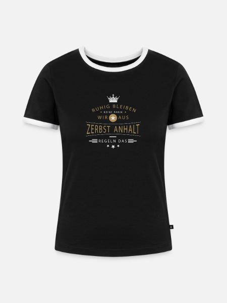 Zerbst Anhalt Stadt - Frauen Kontrast-T-Shirt - Schwarz/Weiß