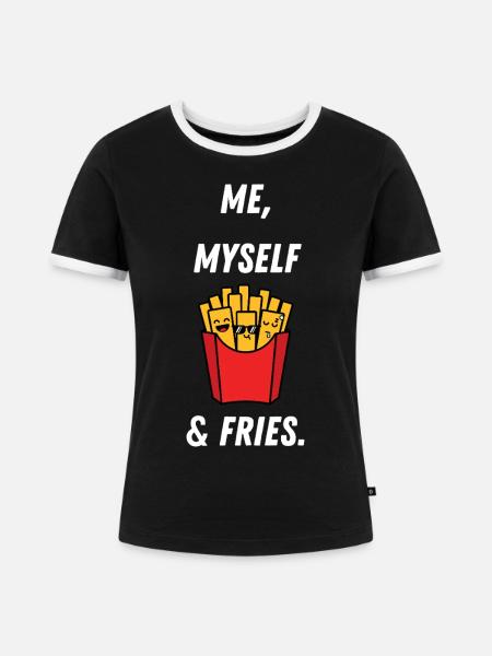 Kunterbunte Fries mit Persönlichkeit - Frauen Kontrast-T-Shirt - Schwarz/Weiß