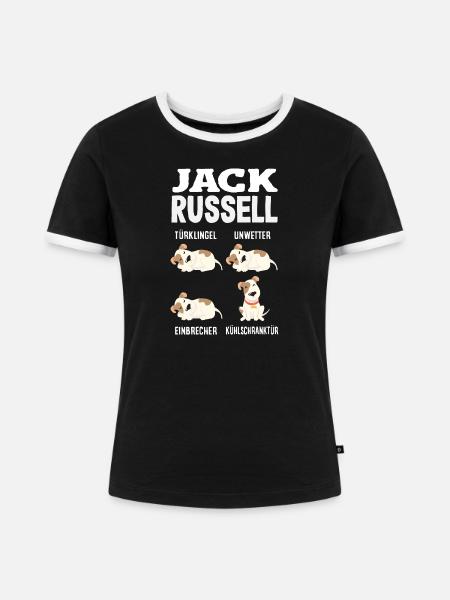 Lustiges Jack Russell Besitzer Geschenk - Frauen Kontrast-T-Shirt - Schwarz/Weiß