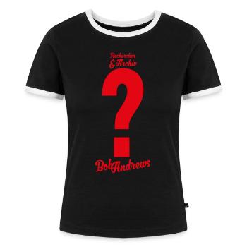 Die Drei ??? Bob Andrews Kostüm - Frauen Kontrast-T-Shirt - Schwarz/Weiß - Vorne - Selfina (174cm)